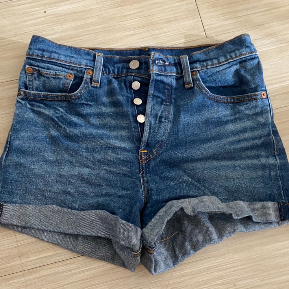 Levi’s Denim Roll Cuff High Waist Shorts